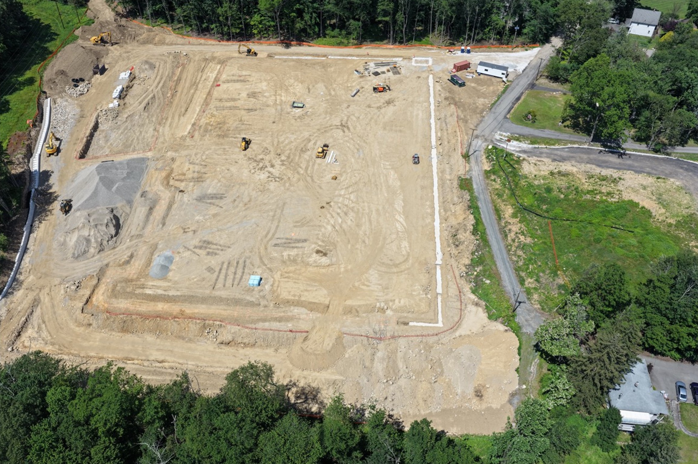 Drone view of construction site